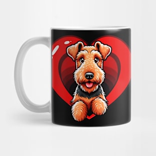 Airedale Terrier Puppy Cute Dog Heart Valentine's Day Mug